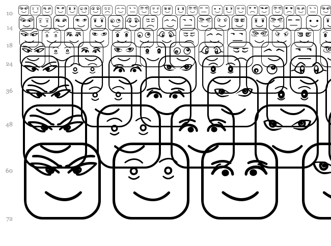 Cube Face ST font waterfall